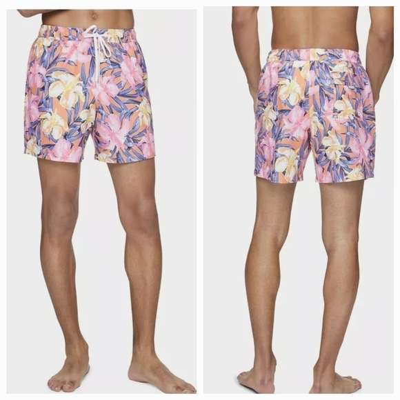 Calvin Klein Multi Color Floral Tropic Swim Trunks Sz XL NEW - Picture 2 of 14